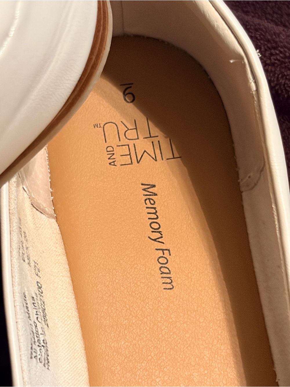 Time and Tru Women's White Slip-On Memory Foam Loafer